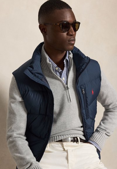 Polo Ralph Lauren COTTON QUARTER-ZIP MOCKNECK SWEATER - Pulover - andover heather