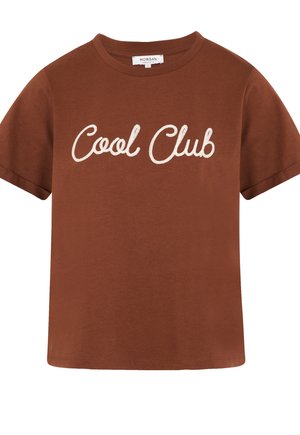 Morgan, MORGAN MORGAN ROUND NECK SHORT-SLEEVE T-SHIRT - T-shirt imprimé - marron cognac