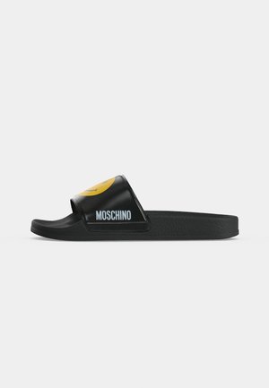 MOSCHINO, SMILE - Чехли - black/yellow
