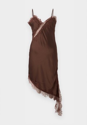 Even&Odd, SLIP LACE DRESS - Päevakleit - dark brown