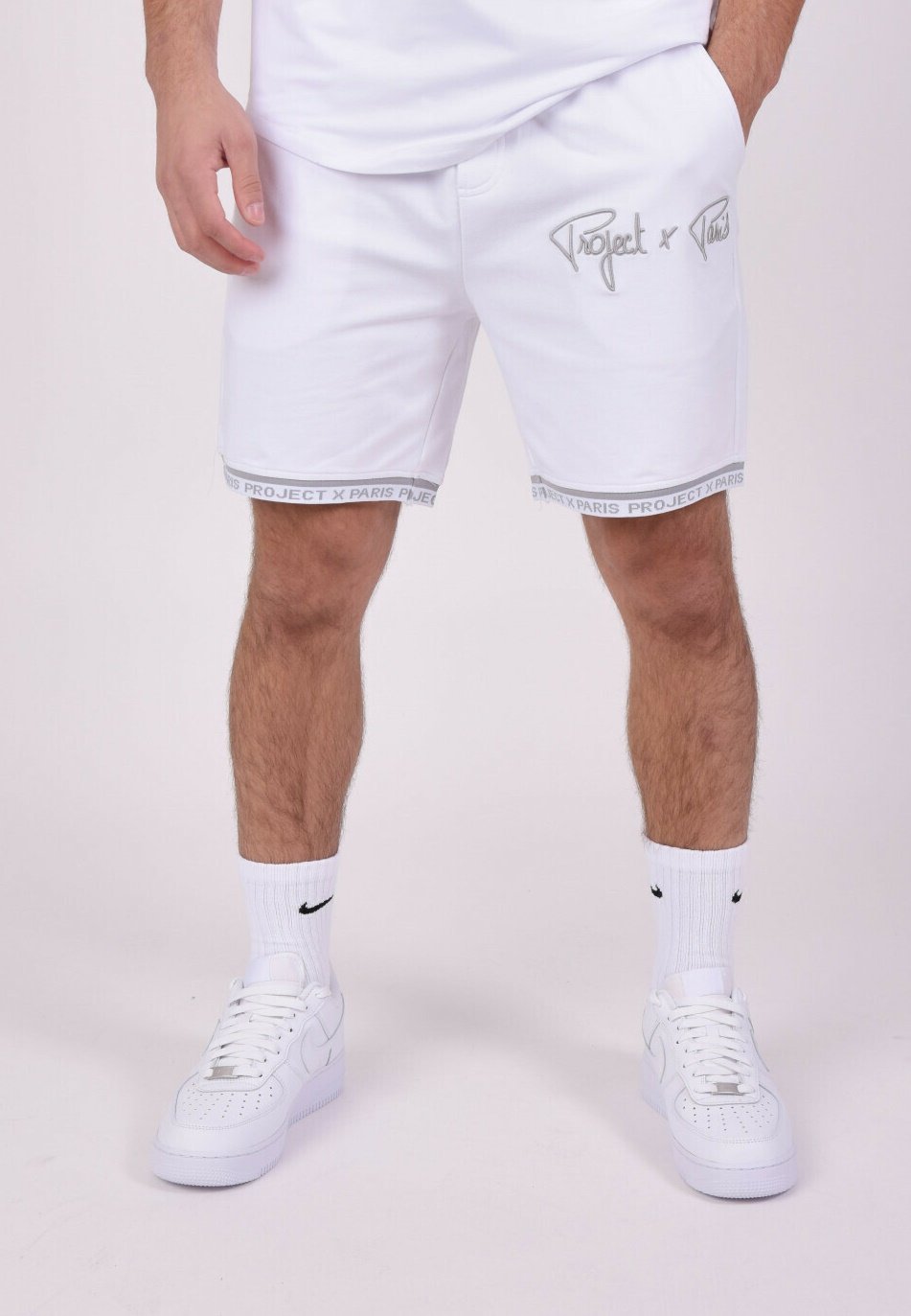 Pantalón corto vaquero para hombre color blanco Denley 3029-1