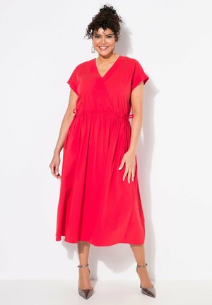 CAP SLEEVE WRAP LOOK - Jurk - lychee