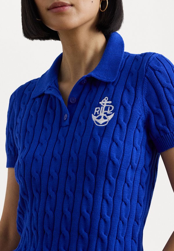 ANCHOR LOGO CABLE KNIT POLO SWEATER - Polo shirt - new sapphire4