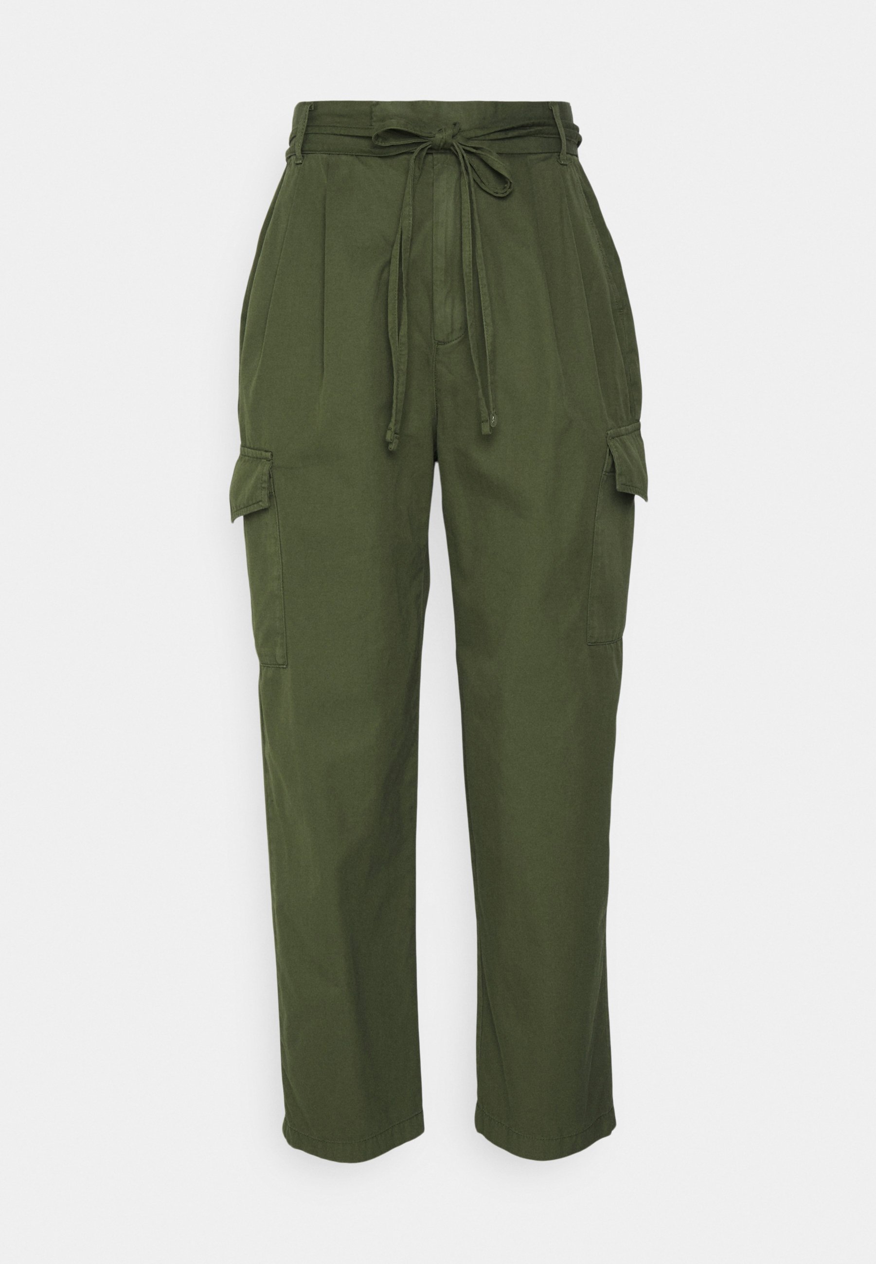 Womens Clothing Trousers Slacks and Chinos Cargo trousers Boohoo Plus Tie Ankle Cargo Pants in Black