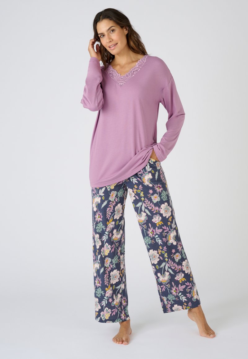 Damart THERMOLACTYL SET - Pijama - gris fleuri