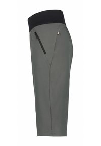 Grå idrottsshorts med svart midja, med en zip-fickan och ett mjukt, lätt tyg. Skräddarsydd passform för komfort.