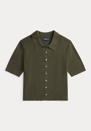 SHORT-SLEEVE POLO CARDIGAN - Kardigan - harvest olive