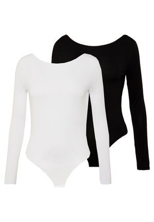 LONG SLEEVE LOW BACK 2 PACK - Longsleeve - black/ white