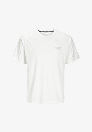 Fehér, rövid ujjú póló, sima textúrájú anyagból készült. Kerek nyakkivágással és egy kis "CNZ" logóval rendelkezik az elején.