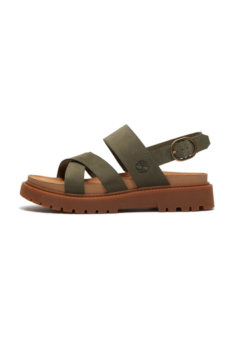 Timberland CROSS-STRAP CLAIREMONT WAY - Sandalen - dark green nubuck ...