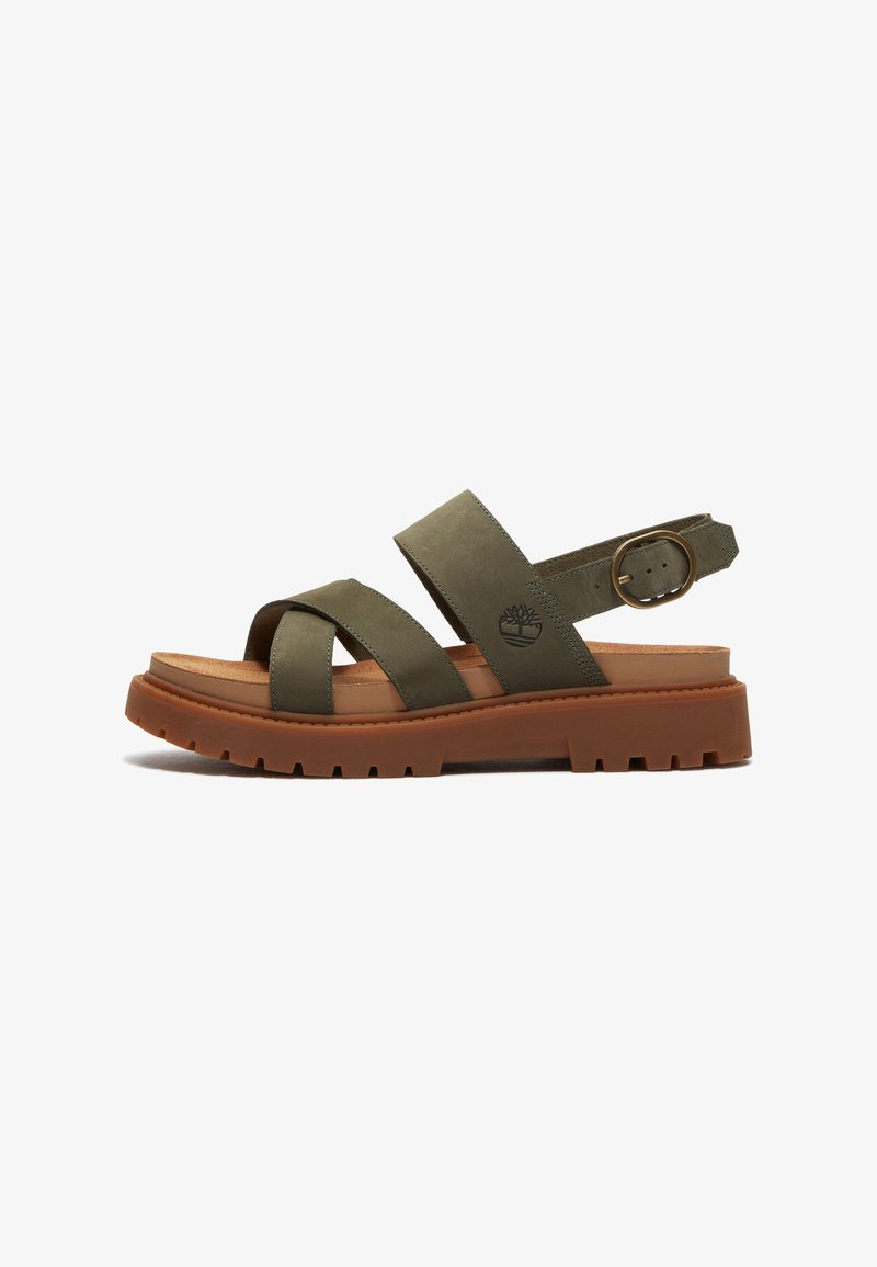 Timberland CROSS-STRAP CLAIREMONT WAY - Sandalen - dark green nubuck ...