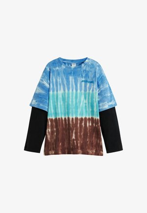 TIE-DYE LAYERED EFFECT  - Top dugih rukava - black