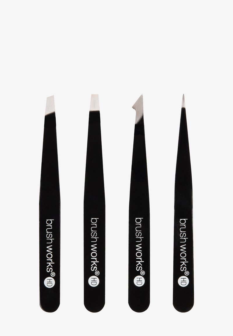 Brushworks - 4 PIECE COMBINATION TWEEZER SET - Make-up Set - black, Forstørre