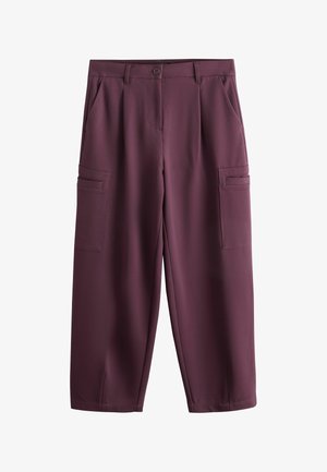 Next, REGULAR FIT - PONTE CARGO BARREL LEG TROUSERS - Nohavice - burgundy red
