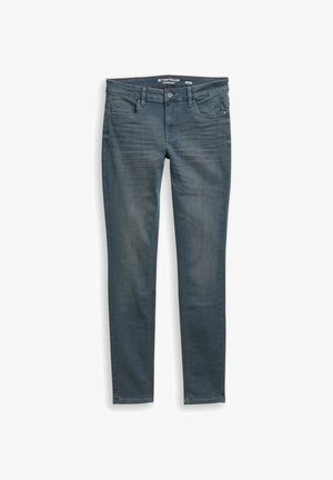 Slim-fit denim jeans in een vervaagde blauw-grijze kleur, met vijf zakken, subtiele wassing en een enkele knoopsluiting.