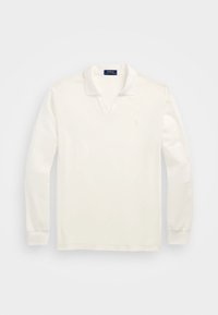 CUSTOM SLIM SOFT COTTON POLO SHIRT - Long sleeved top - pale cream