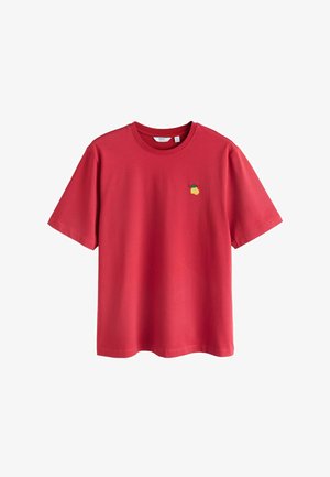 Next, REGULAR FIT - PLAIN EMBROIDERED T-SHIRT . - Základné tričko - red lemon