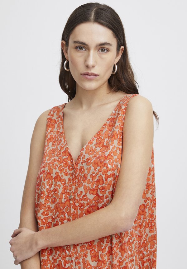 IHAYA - Shirt dress - coral rose leo aop4