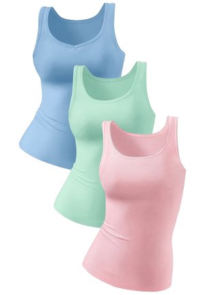 LASCANA 3 PACK - Unterhemd/-shirt - blau  rosé  mint
