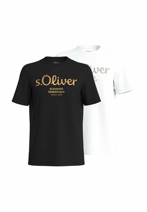 Black and white short-sleeve t-shirts featuring the brand name "s.Oliver" in contrasting lettering. Classic crew neckline, cotton blend material.