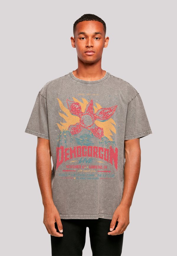 STRANGER THINGS DEMOGORGON POSTER NETFLIX TV SERIES - T-Shirt print - asphalt