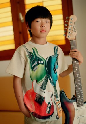 RILEY SHORT SLEEVES - Nyomott mintás póló - beige