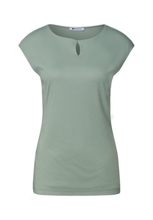 Street One, DROPPED SHOULDER SHIRT MIT CUT-OUT - T-shirt basic - eucalyptus green