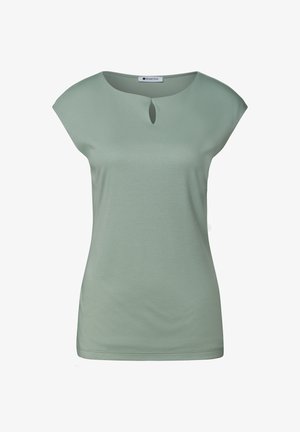 Street One, DROPPED SHOULDER SHIRT MIT CUT-OUT - T-Shirt basic - eucalyptus green