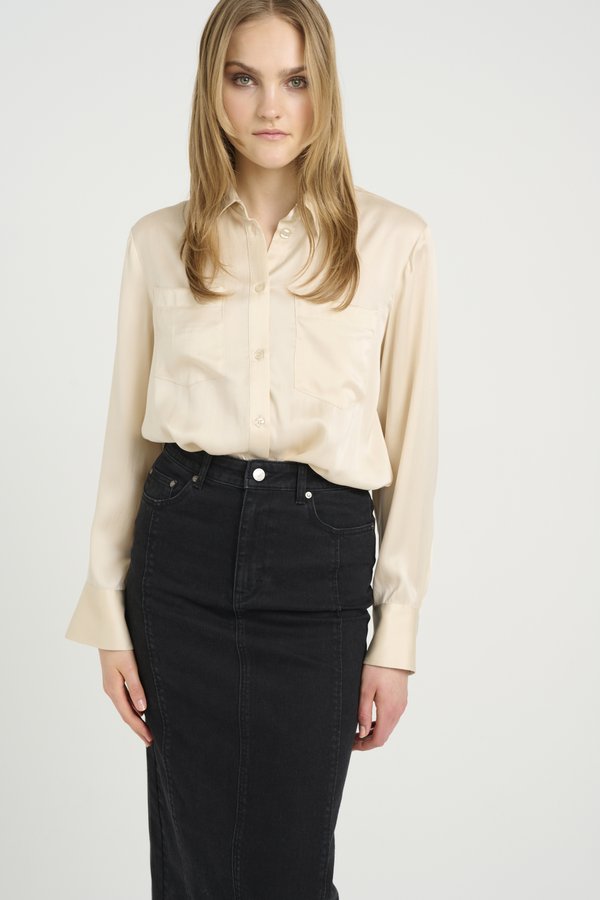 SILKE - Button-down blouse - birch