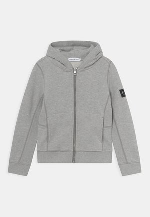 BLOCKING BADGE ZIP THROUGH - Mikina na zip - light grey heather