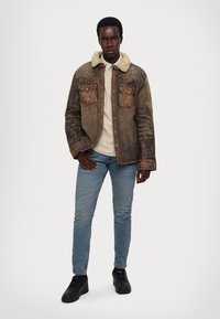 Polo Ralph Lauren WESTERN LINED SHIRT - Leather jacket - brown earth