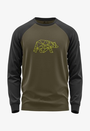 Longsleeve - dark oliv schwarz