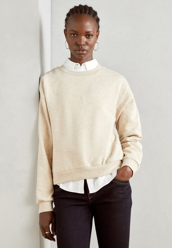BASIC CREW NECK  - Sweatshirt - mottled beige