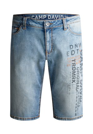 Camp David, SKATER  CO:NO COMFORT FIT - Denim shorts - vintage blue printed