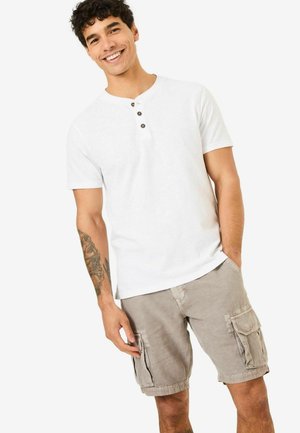 REGULAR FIT - SLUB HENLEY - T-Shirt basic - white