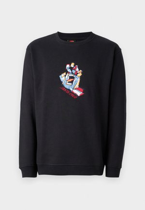 SCREAMING SCRATCHED HAND STRIP FRONT CREW UNISEX - Sweatshirt - black