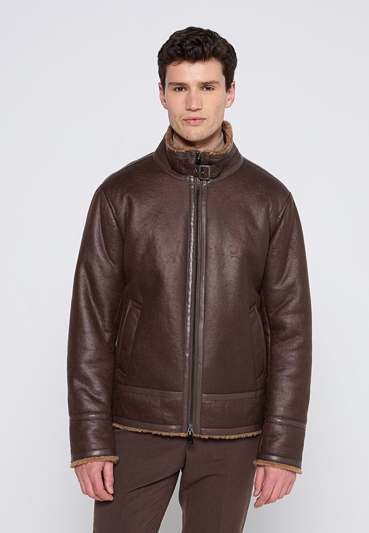 Oakwood Imitatieleren jas donkerbruin