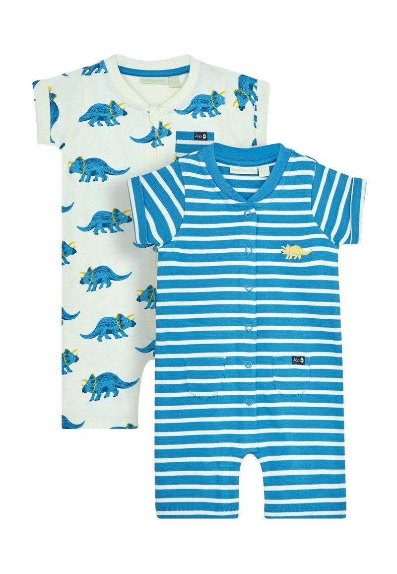JoJo Maman Bébé 2-PACK - REGULAR FIT - Buksedragter - blue triceratops & stripe