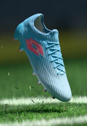 Lotto SOLISTA 200 IX FG - Botas de futebol com pitões - retro blue/thrift pink/ballad light blue