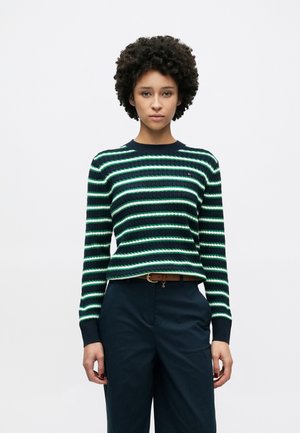 CABLE - Trui - navy/nouv green/calico