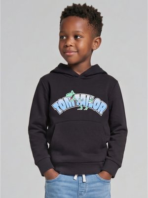 TOM TAILOR, TOM TAILOR STRICK & SWEATSHIRTS HOODIE SWEATSHIRT MIT FOTO-PRINT - Sweat à capuche - coal grey