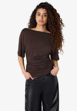 Noisy May, NMJUNE - Lihtne T-särk - chocolate brown