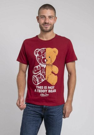 COL ROND - T-shirt imprimé - bordeaux
