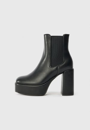 High heeled ankle boots - black