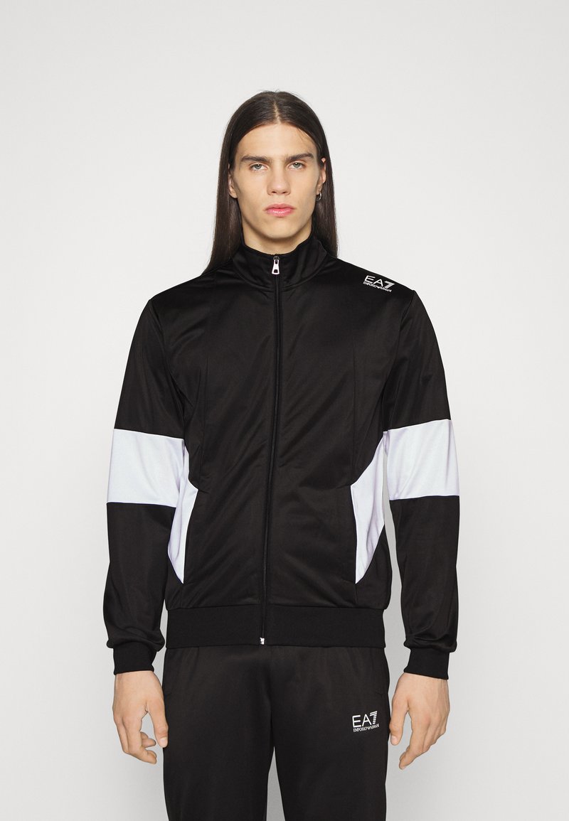 EA7 Emporio Armani TRACKSUIT SET Tracksuit black/white/black Zalando.ie