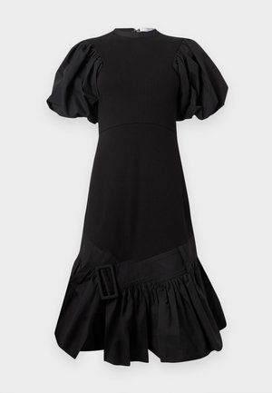 BELTED PUFF SLEEVE - Koktajl obleka/za zabavo - black
