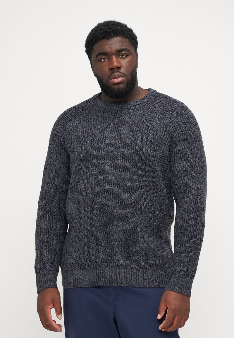 Jack & Jones JJJONES CREW NECK - Jumper - asphalt/black