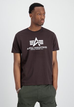 Print T-shirt - hunter brown