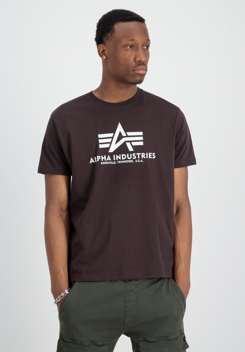 Alpha Industries Potiskana majica - hunter brown