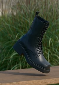 LEATHER - Platform ankle boots - black